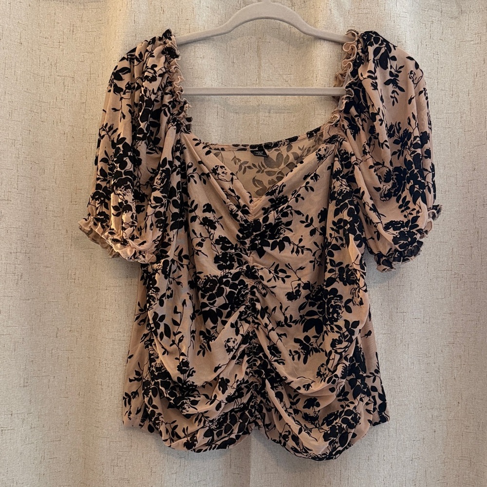 Floral Puff Sleeve Blouse